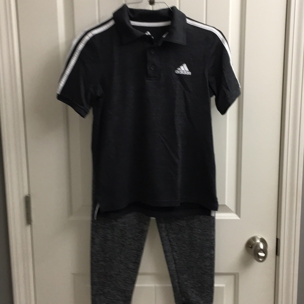 Adidas sweat pants and top